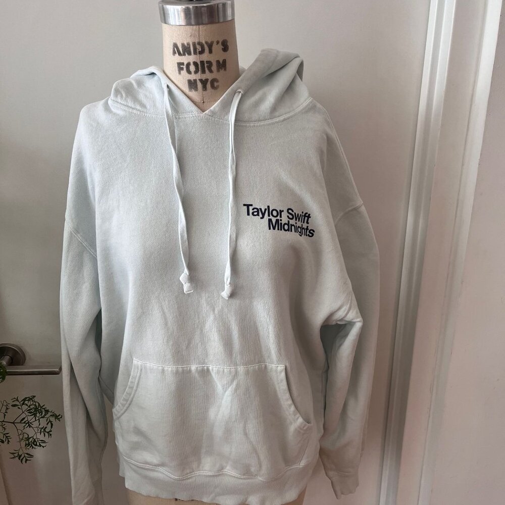 TAYLOR SWIFT Midnights Light Blue/Sea Green‎ Hoodie Size Medium